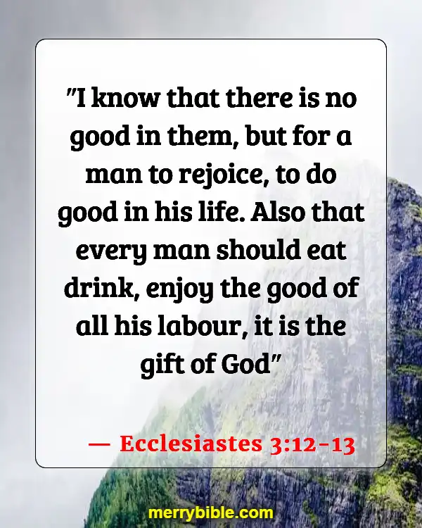 Bible Verses About Living Life To The Fullest (Ecclesiastes 3:12-13)